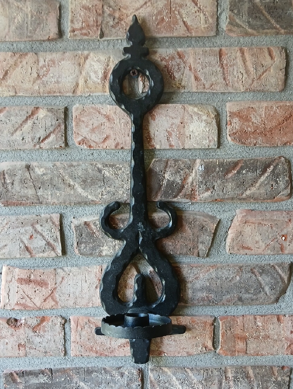Vintage Black Cast Aluminum Wall Sconce Candle Holder